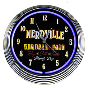 Nerdville Vintage & Rare Neon Clock